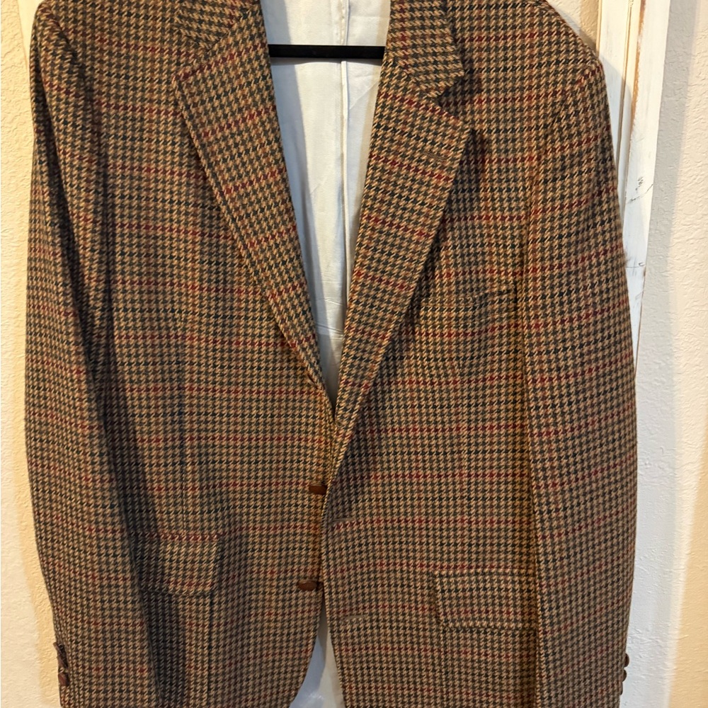 Brooks Brothers Brown and Red Checkered Blazer